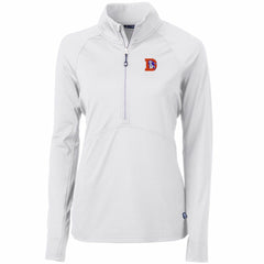 Denver Broncos Cutter & Buck Women's Throwback Logo Adapt Eco Knit Stretch Recycled Half-Zip Pullover Top - White Pullover