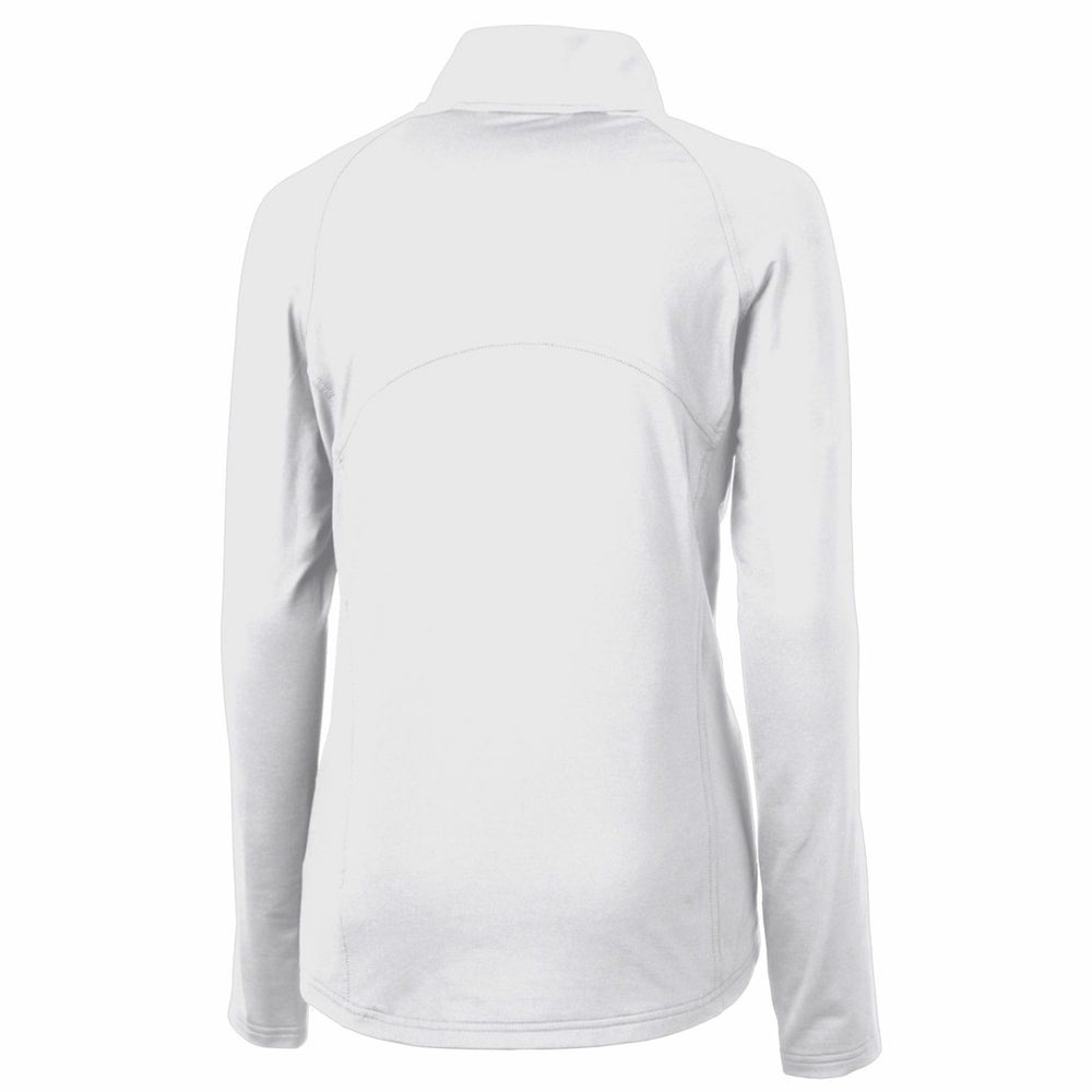 Denver Broncos Cutter & Buck Women's Throwback Logo Adapt Eco Knit Stretch Recycled Half-Zip Pullover Top - White Pullover