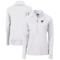 Buffalo Bills Cutter & Buck Women's Throwback Logo Adapt Eco Knit Stretch Recycled Half-Zip Pullover Top - White Pullover
