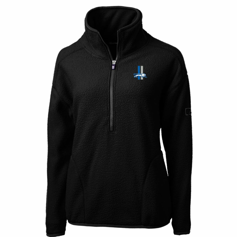 Detroit Lions Cutter & Buck Women's Throwback Logo Cascade Eco Sherpa Fleece Half-Zip Pullover Jacket - Black Pullover