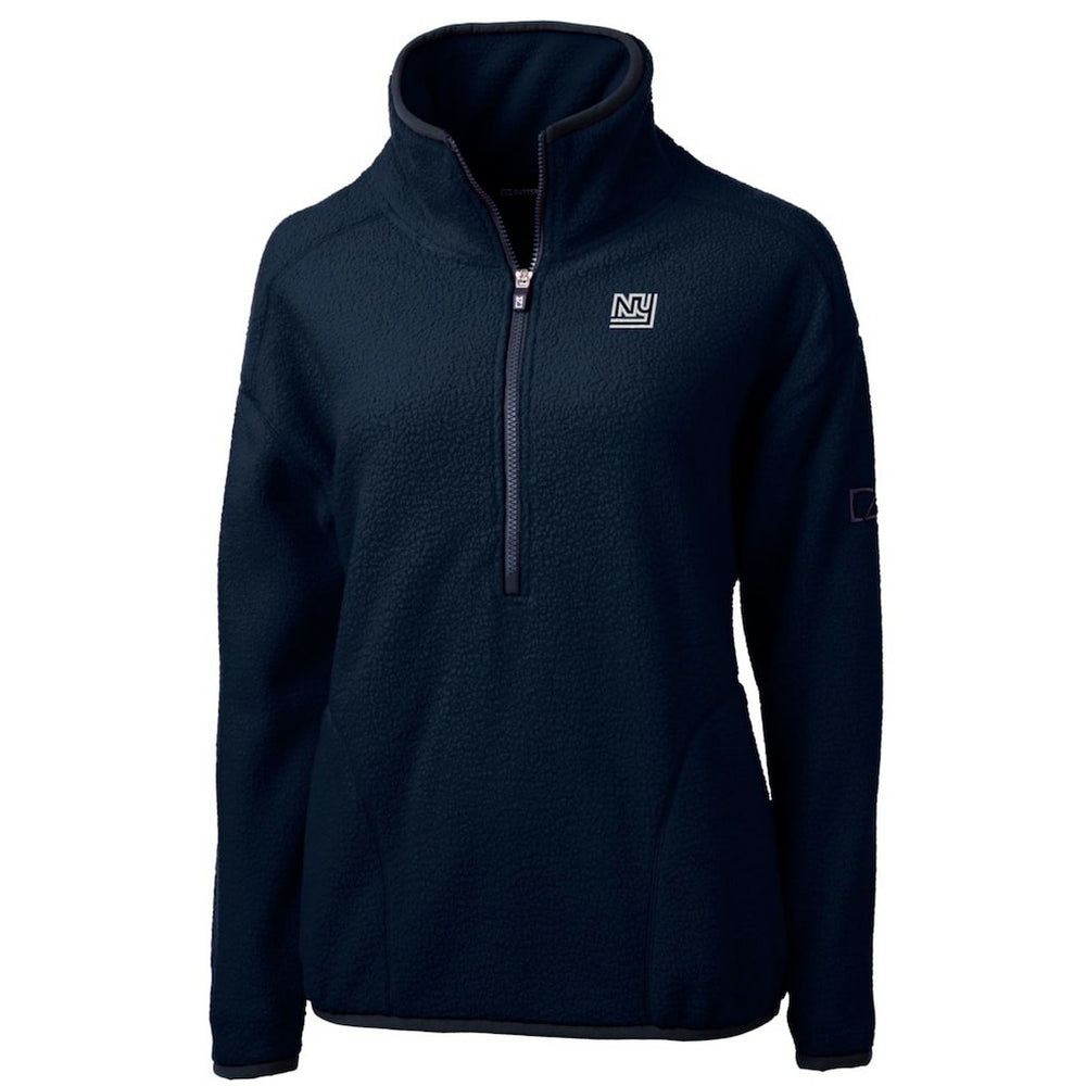 New York Giants Cutter & Buck Women's Throwback Logo Cascade Eco Sherpa Fleece Half-Zip Pullover Jacket - Navy Pullover