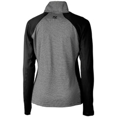 New Orleans Saints Cutter & Buck Women's Throwback Logo Forge Tonal Stripe Stretch Half-Zip Pullover Top - Black Pullover