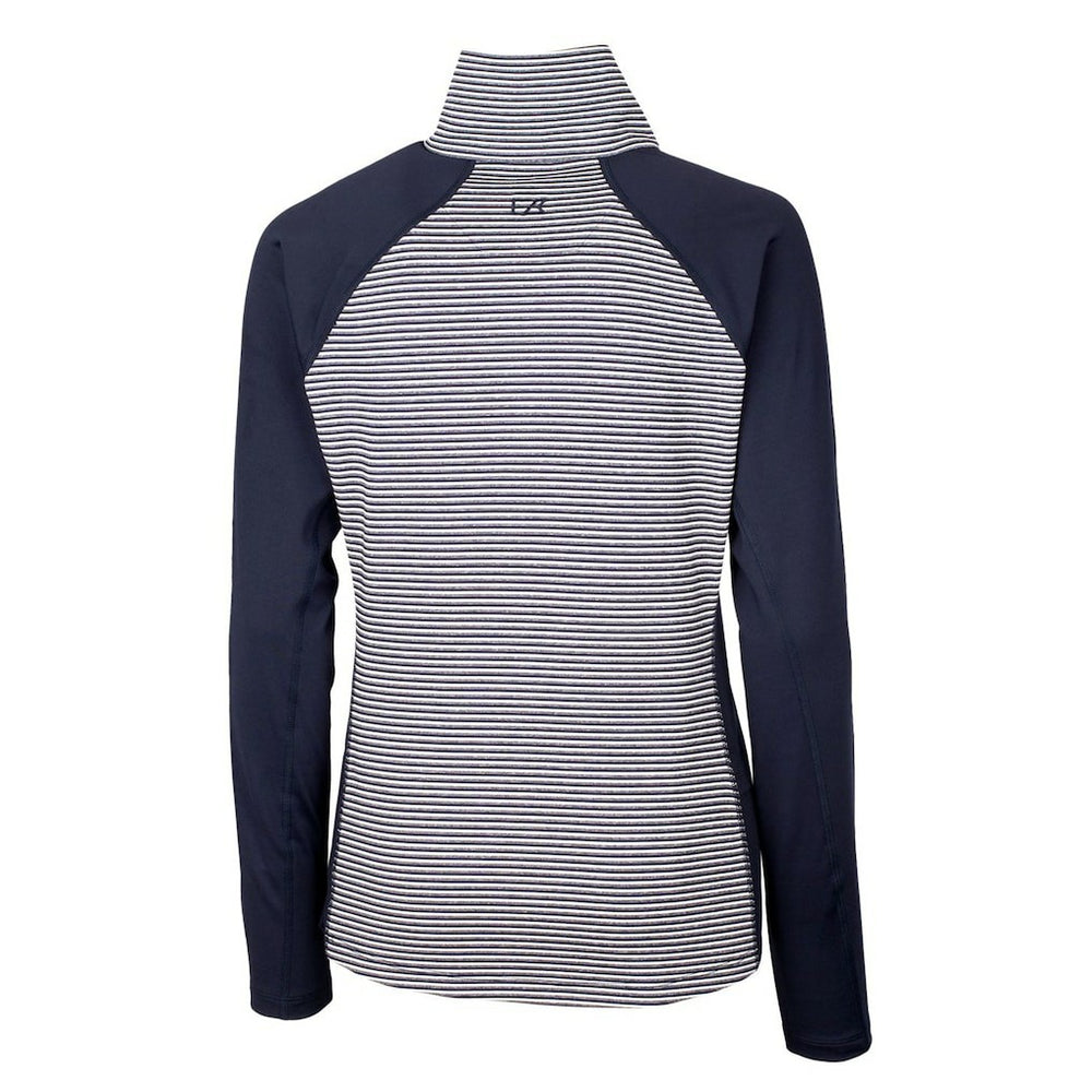 Los Angeles Chargers Cutter & Buck Women's Throwback Logo Forge Tonal Stripe Stretch Half-Zip Pullover Top - Navy Pullover