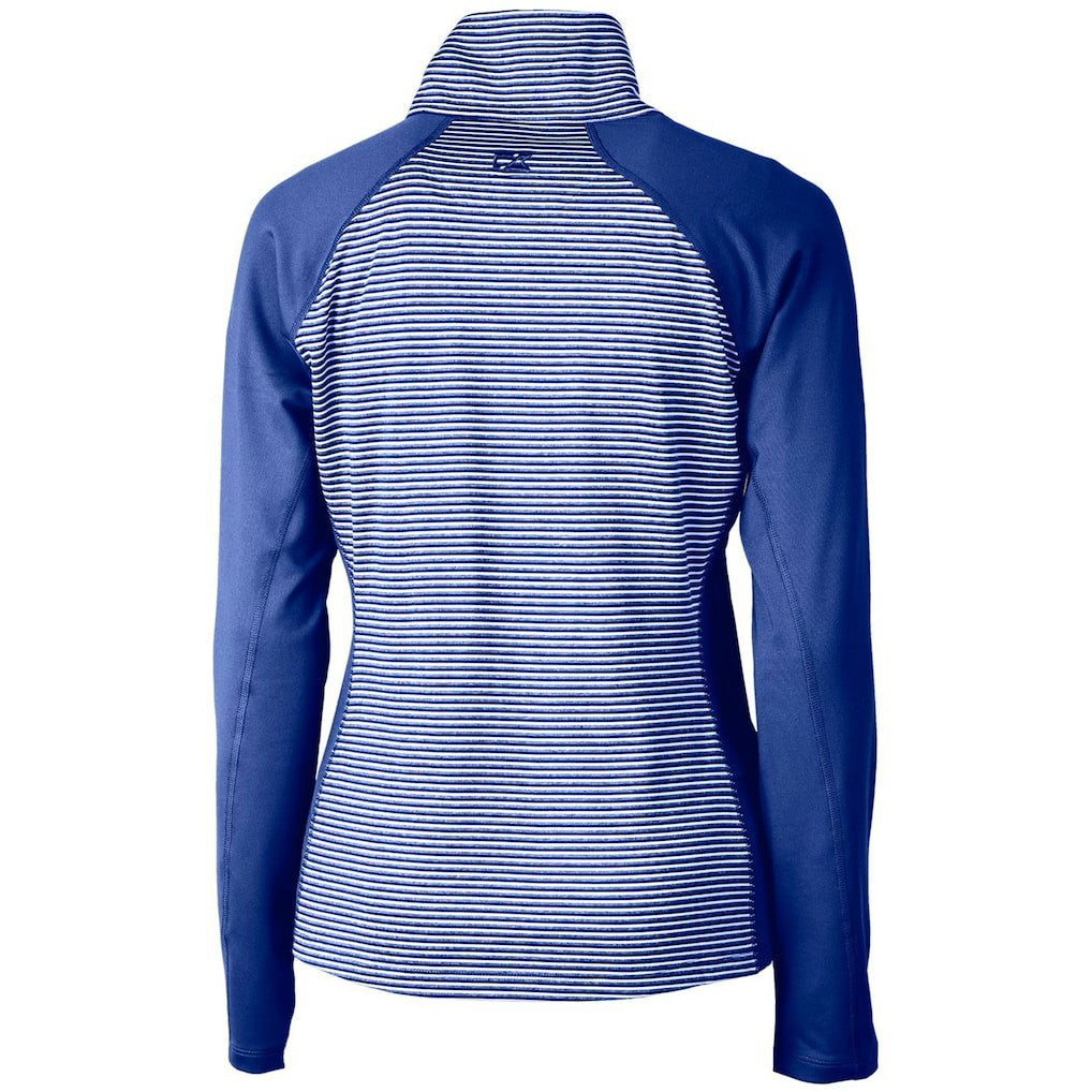 Seattle Seahawks Cutter & Buck Women's Throwback Logo Forge Tonal Stripe Stretch Half-Zip Pullover Top - Royal Pullover
