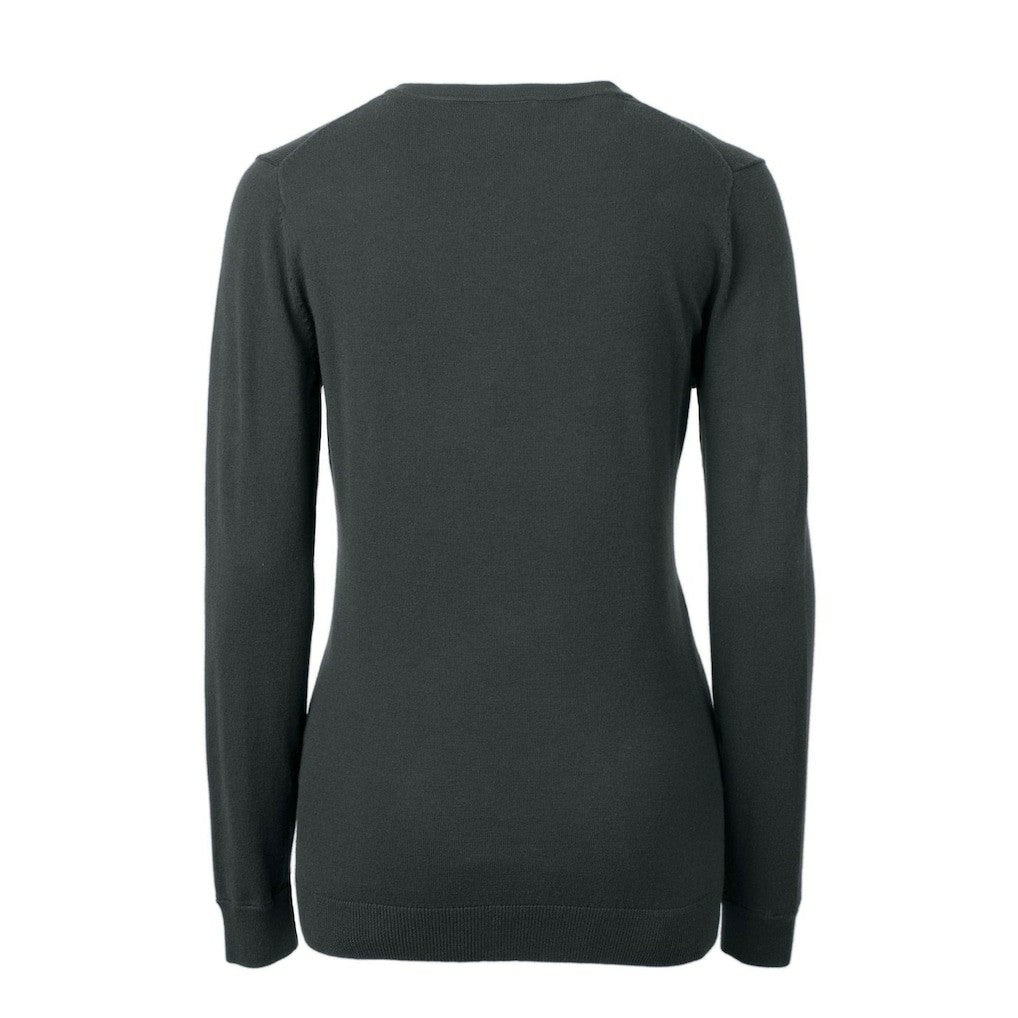 Cleveland Browns Cutter & Buck Women's Throwback Logo Lakemont Tri-Blend V-Neck Sweater - Heather Charcoal