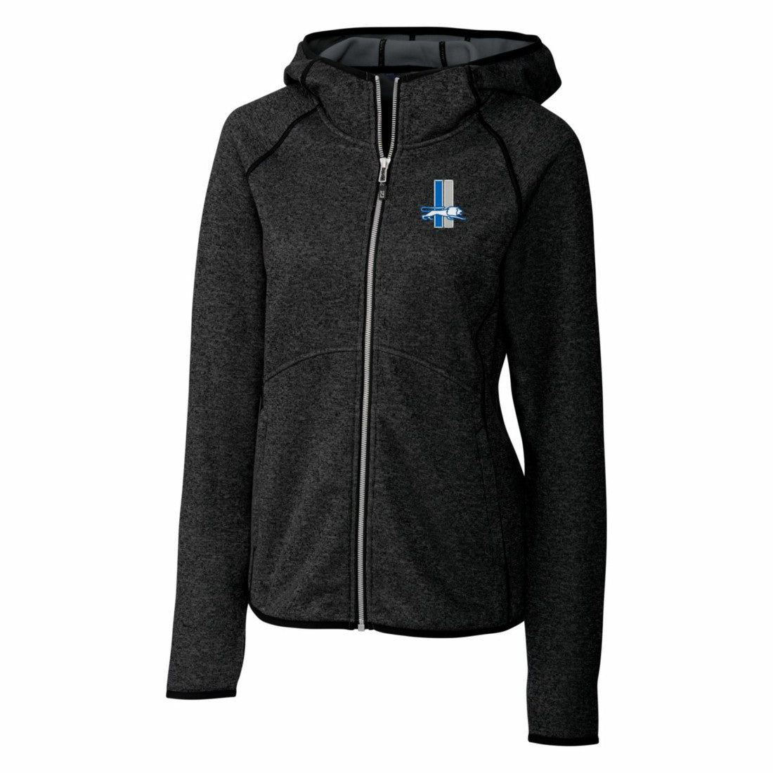 Detroit Lions Cutter & Buck Women's Throwback Logo Mainsail Full-Zip Jacket - Heather Charcoal Jackets