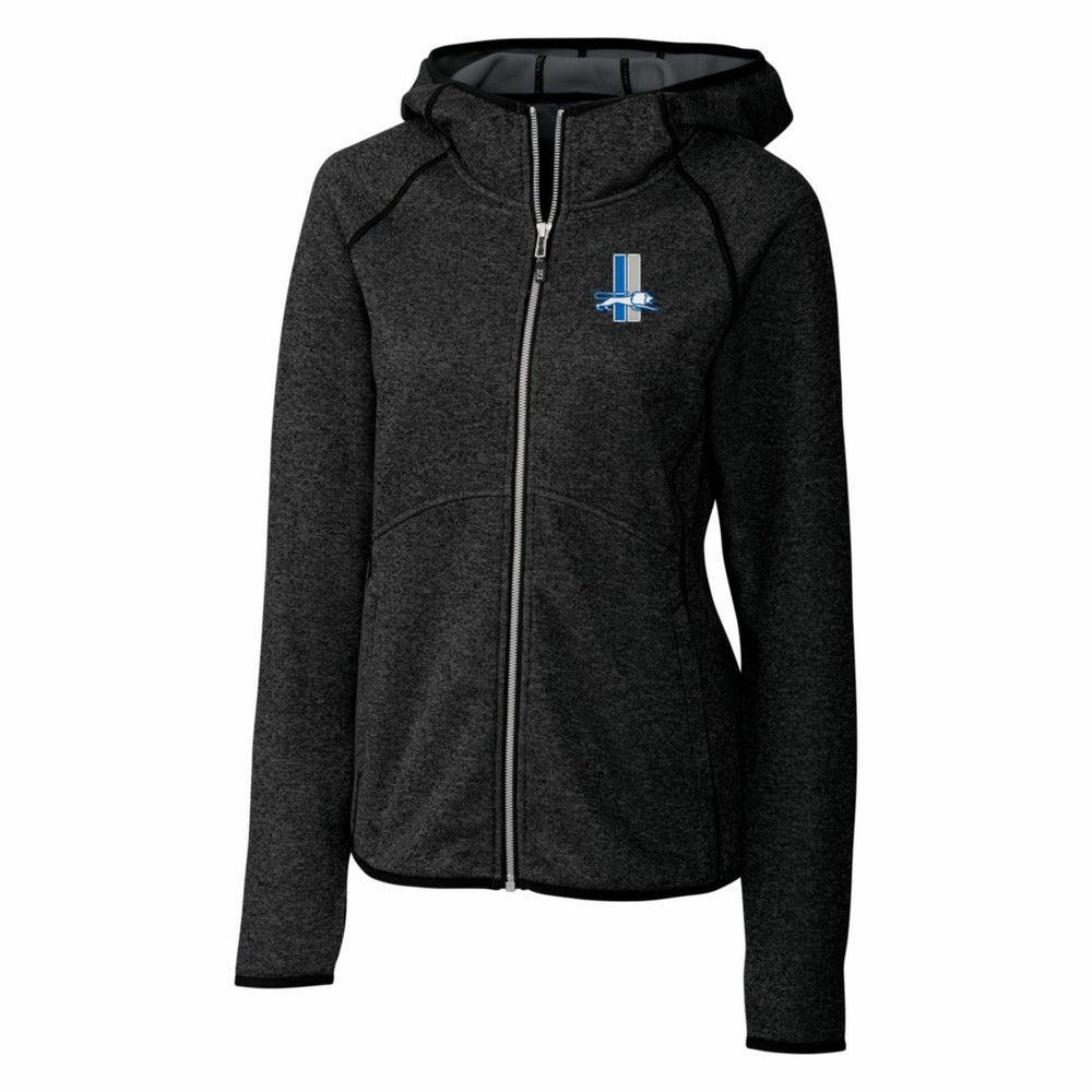 Detroit Lions Cutter & Buck Women's Throwback Logo Mainsail Full-Zip Jacket - Heather Charcoal Jackets