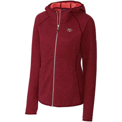 San Francisco 49ers Cutter & Buck Women's Throwback Logo Mainsail Full-Zip Jacket - Scarlet Jackets