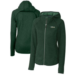 New York Jets Cutter & Buck Women's Throwback Logo Mainsail Full-Zip Jacket - Heather Green Jackets