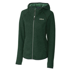 New York Jets Cutter & Buck Women's Throwback Logo Mainsail Full-Zip Jacket - Heather Green Jackets