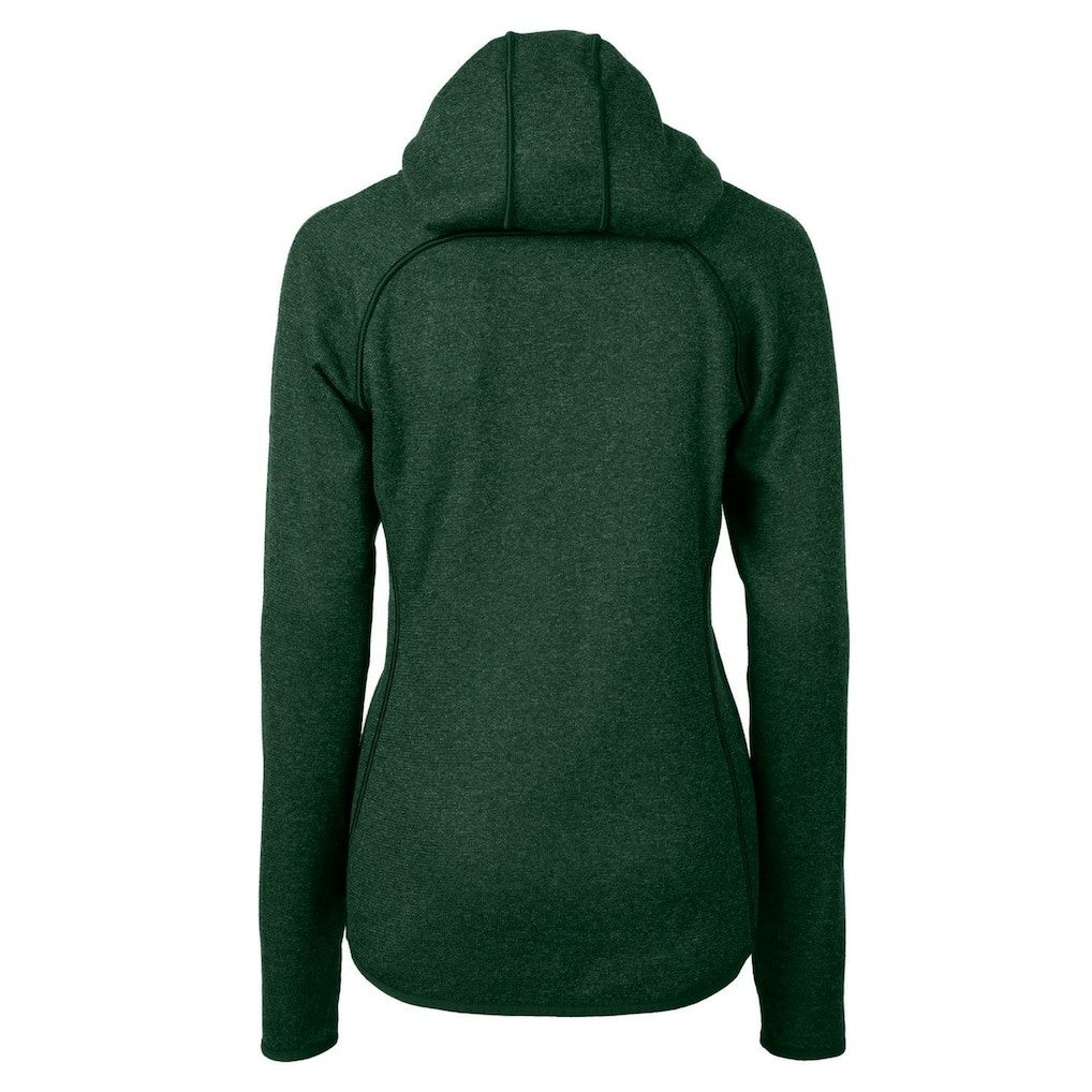 New York Jets Cutter & Buck Women's Throwback Logo Mainsail Full-Zip Jacket - Heather Green Jackets
