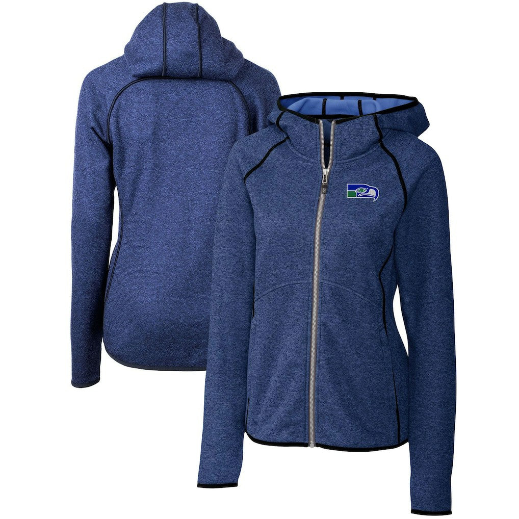 Seattle Seahawks Cutter & Buck Women's Throwback Logo Mainsail Full-Zip Jacket - Heather Royal Jackets