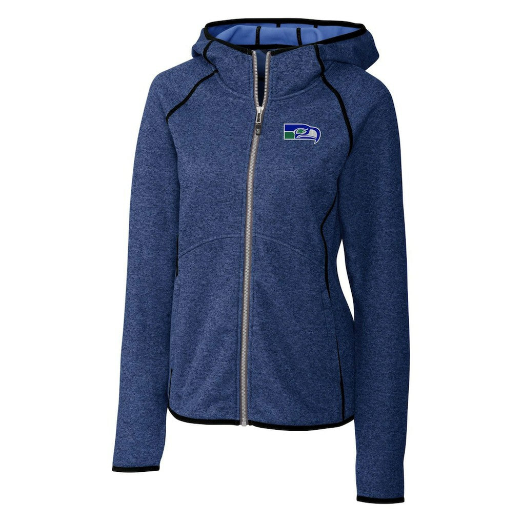 Seattle Seahawks Cutter & Buck Women's Throwback Logo Mainsail Full-Zip Jacket - Heather Royal Jackets