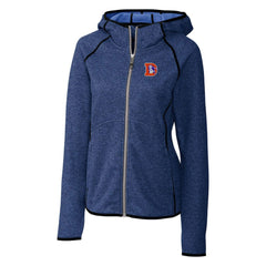 Denver Broncos Cutter & Buck Women's Throwback Logo Mainsail Full-Zip Jacket - Heather Royal Jackets