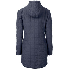 Chicago Bears Cutter & Buck Women's Throwback Logo Rainier Primaloft Eco Full-Zip Hoodie Long Coat - Heather Navy Hoodies