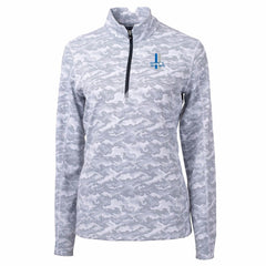 Detroit Lions Cutter & Buck Women's Throwback Logo Traverse Camo Quarter-Zip Pullover Top - Charcoal Pullover