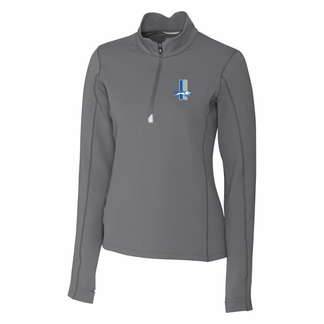 Detroit Lions Cutter & Buck Women's Throwback Logo Traverse Stretch Quarter-Zip Pullover Top - Steel Pullover