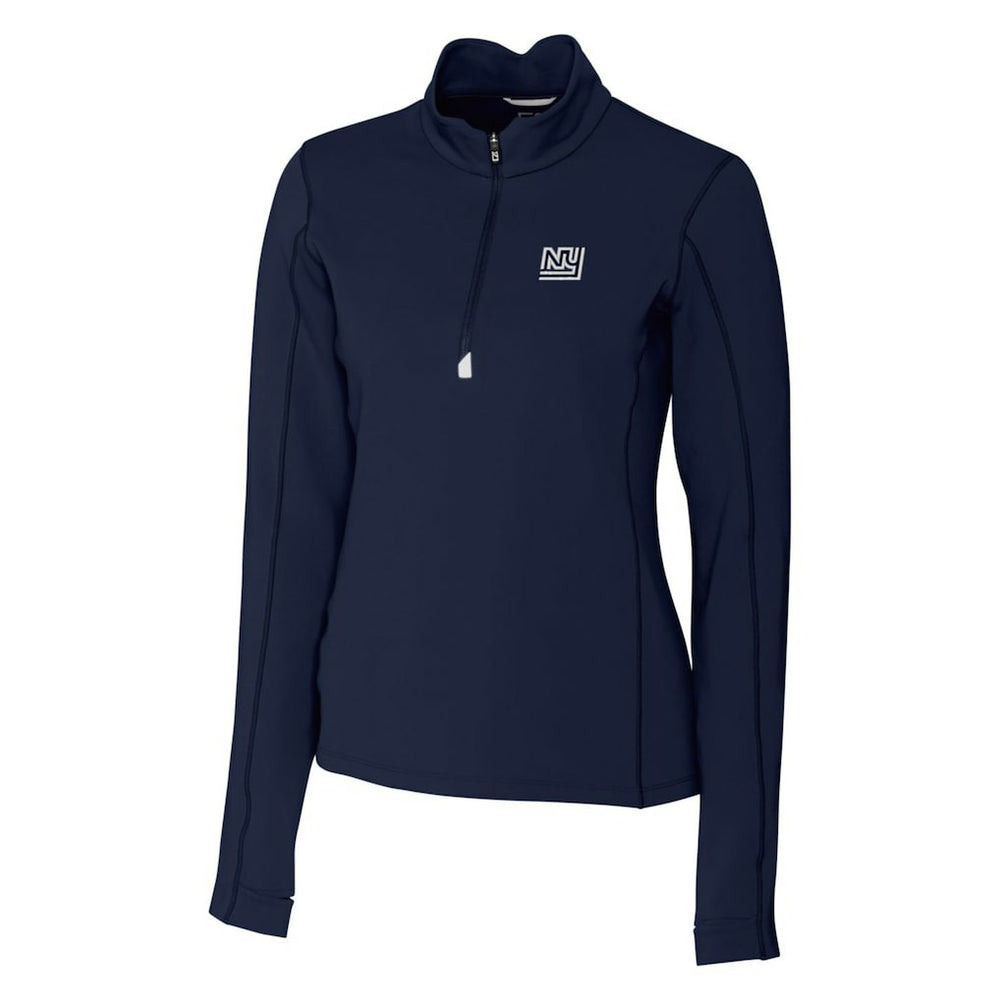 New York Giants Cutter & Buck Women's Throwback Logo Traverse Stretch Quarter-Zip Pullover Top - Navy Pullover