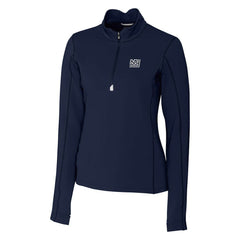 New York Giants Cutter & Buck Women's Throwback Logo Traverse Stretch Quarter-Zip Pullover Top - Navy Pullover