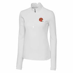 Cincinnati Bengals Cutter & Buck Women's Throwback Logo Traverse Stretch Quarter-Zip Pullover Top - White Pullover