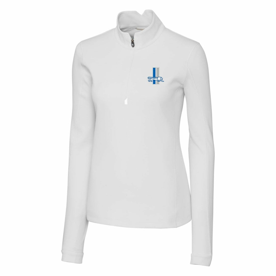 Detroit Lions Cutter & Buck Women's Throwback Logo Traverse Stretch Quarter-Zip Pullover Top - White Pullover