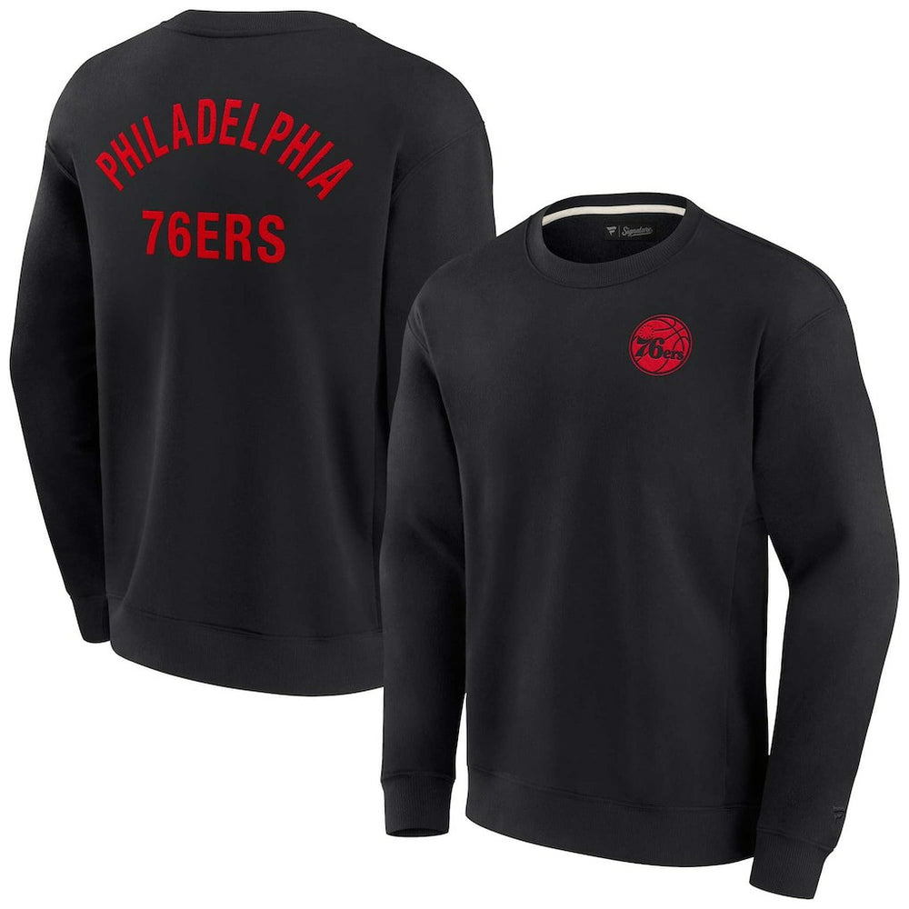 Philadelphia 76ers Unisex Elements Super Soft Fleece Pullover Sweatshirt Black - Fanatics