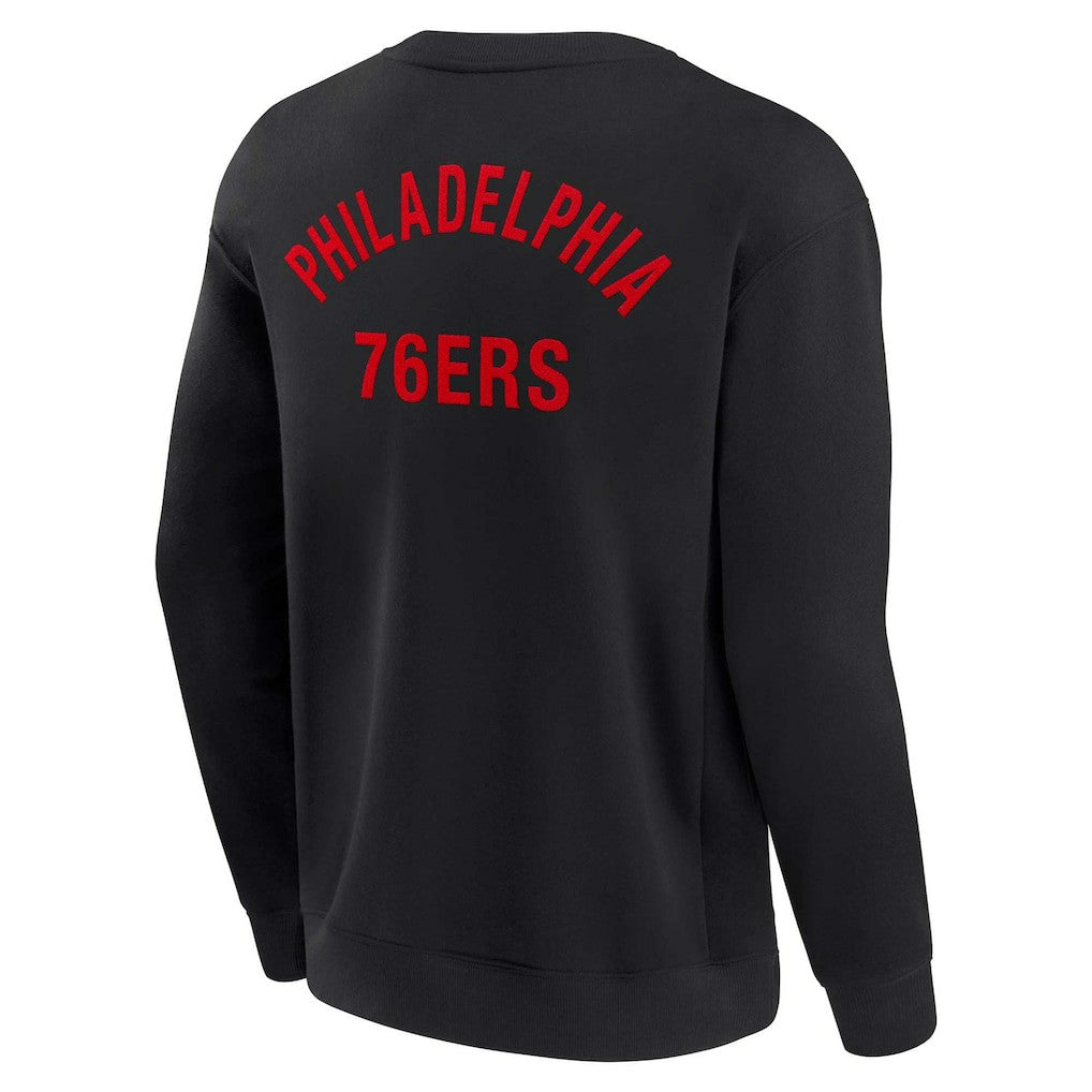 Philadelphia 76ers Unisex Elements Super Soft Fleece Pullover Sweatshirt Black - Fanatics