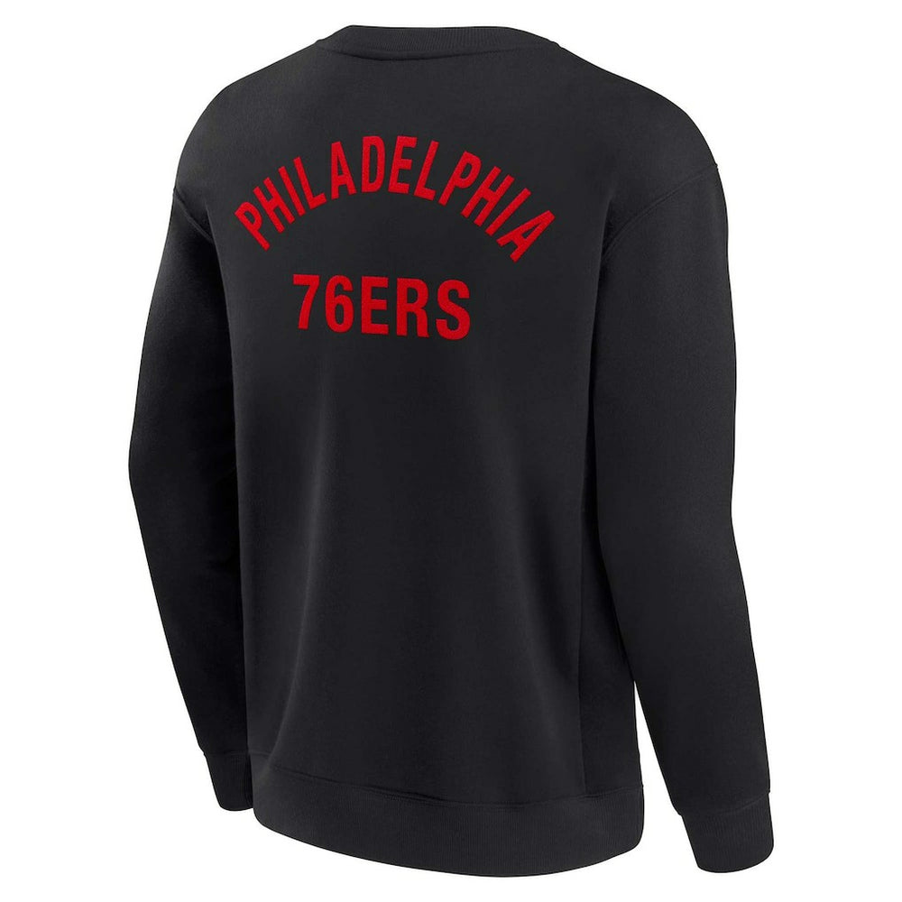 Philadelphia 76ers Unisex Elements Super Soft Fleece Pullover Sweatshirt Black - Fanatics