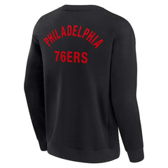 Philadelphia 76ers Unisex Elements Super Soft Fleece Pullover Sweatshirt Black - Fanatics