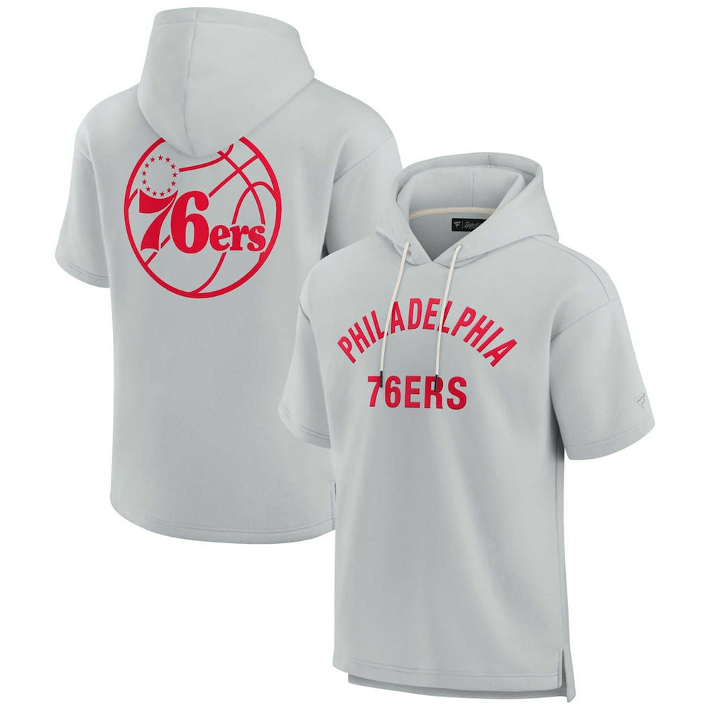 Philadelphia 76ers Unisex Elements Super Soft Fleece Short Sleeve Pullover Hoodie Gray - Fanatics
