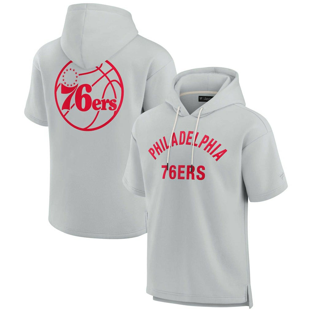 Philadelphia 76ers Unisex Elements Super Soft Fleece Short Sleeve Pullover Hoodie Gray - Fanatics