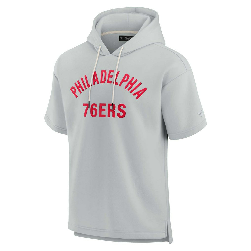 Philadelphia 76ers Unisex Elements Super Soft Fleece Short Sleeve Pullover Hoodie Gray - Fanatics