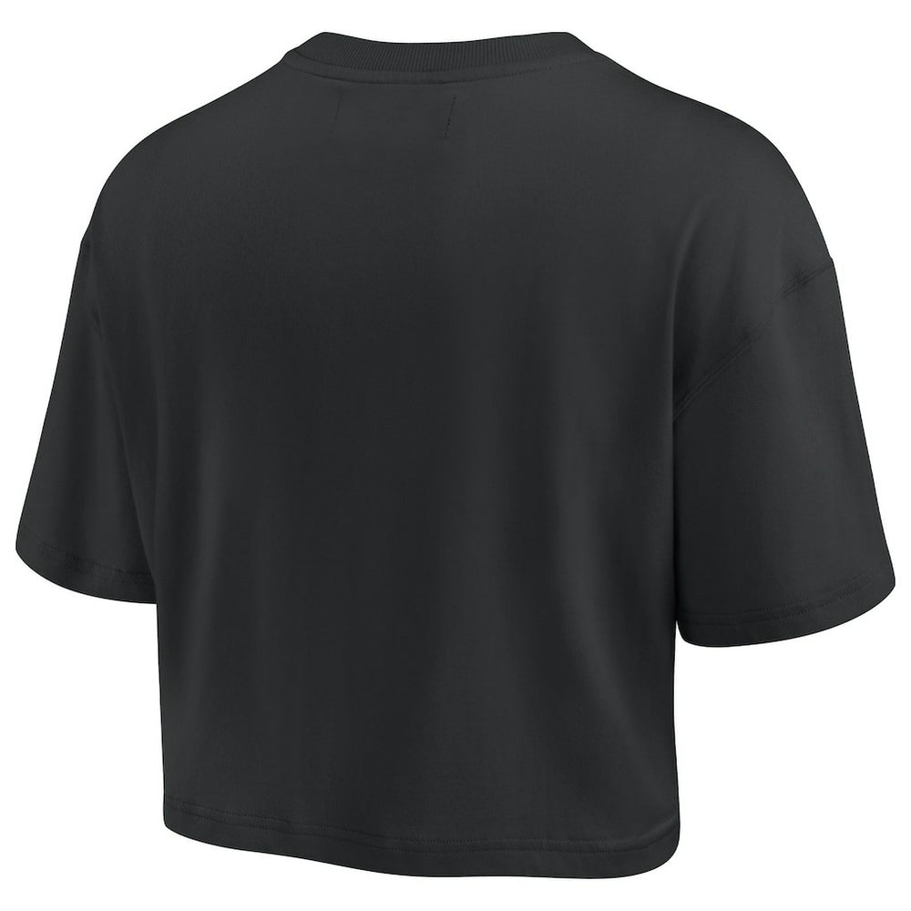 Philadelphia 76ers Women's Elements Super Soft Boxy Cropped T-Shirt Black - Fanatics