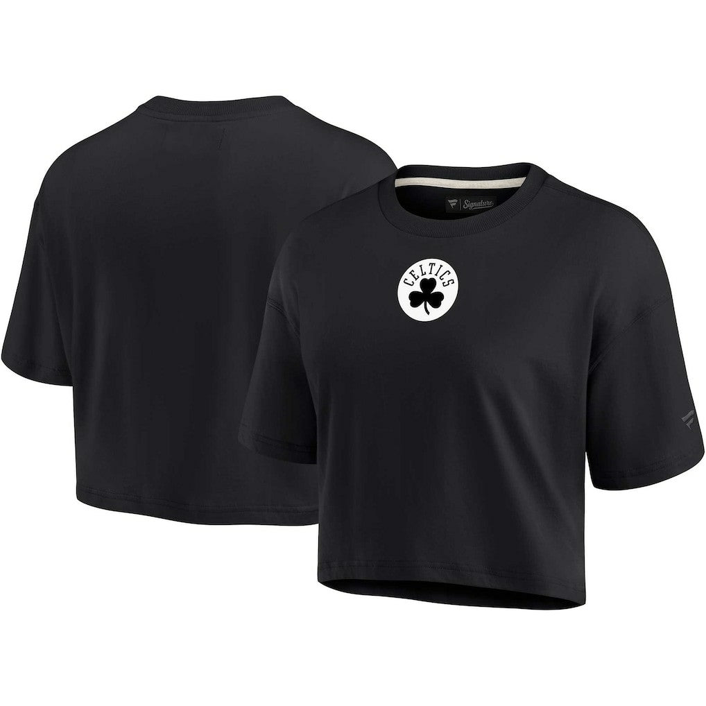 Boston Celtics Women's Elements Super Soft Boxy Cropped T-Shirt Black - Fanatics