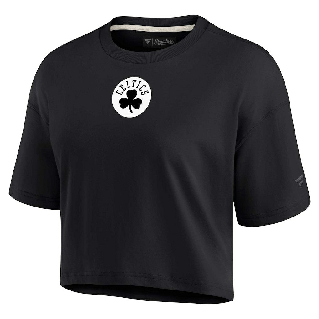 Boston Celtics Women's Elements Super Soft Boxy Cropped T-Shirt Black - Fanatics