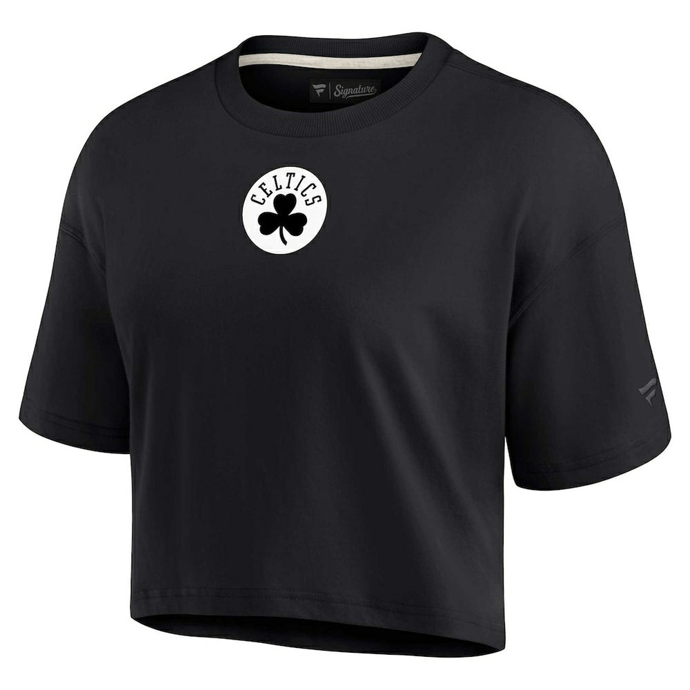 Boston Celtics Women's Elements Super Soft Boxy Cropped T-Shirt Black - Fanatics