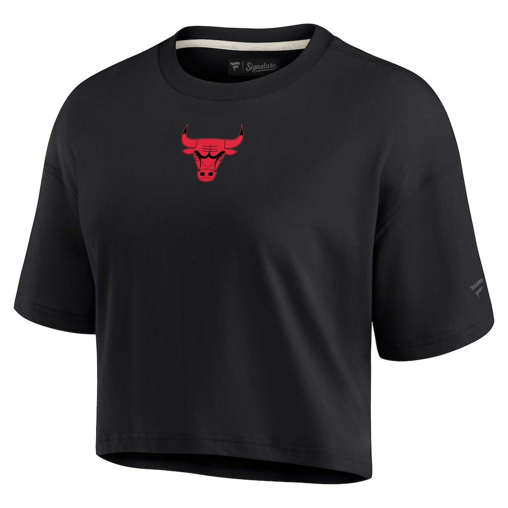 Chicago Bulls Women's Elements Super Soft Boxy Cropped T-Shirt Black - Fanatics