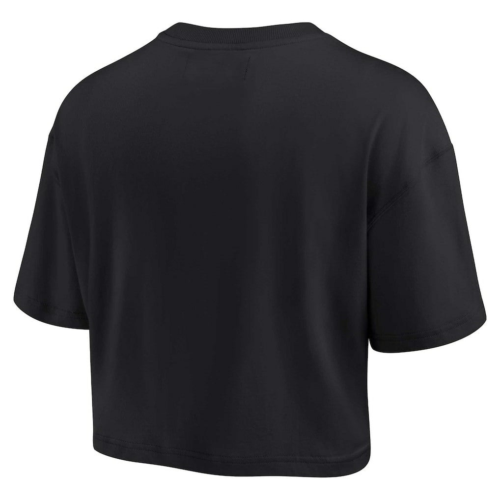 Los Angeles Lakers Women's Elements Super Soft Boxy Cropped T-Shirt Black - Fanatics