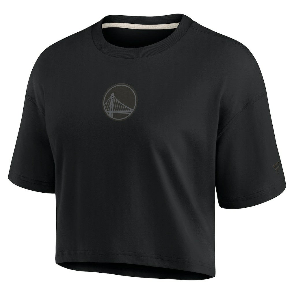 Golden State Warriors Women's Elements Super Soft Boxy Cropped T-Shirt Black - Fanatics outlet