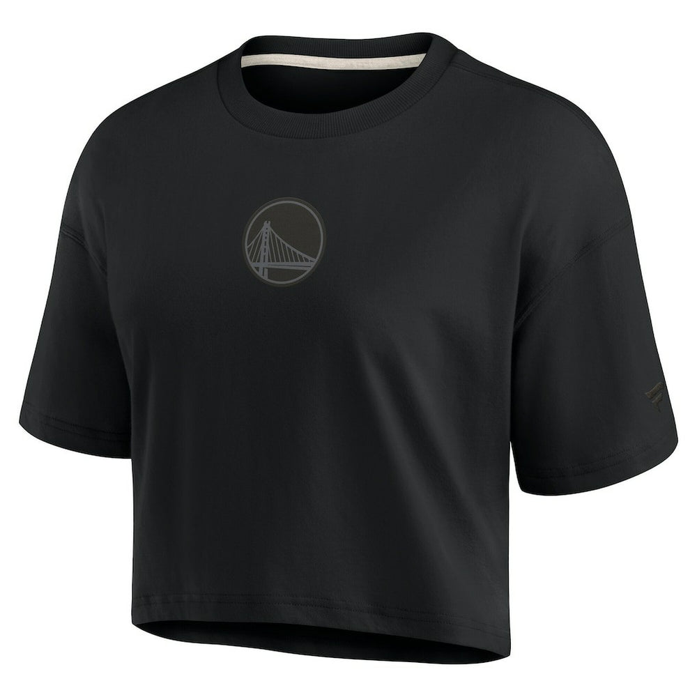Golden State Warriors Women's Elements Super Soft Boxy Cropped T-Shirt Black - Fanatics outlet