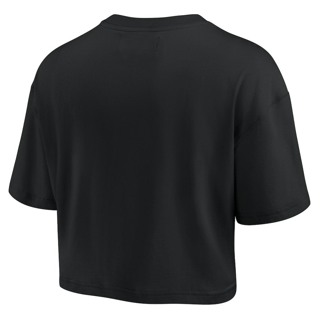 Golden State Warriors Women's Elements Super Soft Boxy Cropped T-Shirt Black - Fanatics outlet