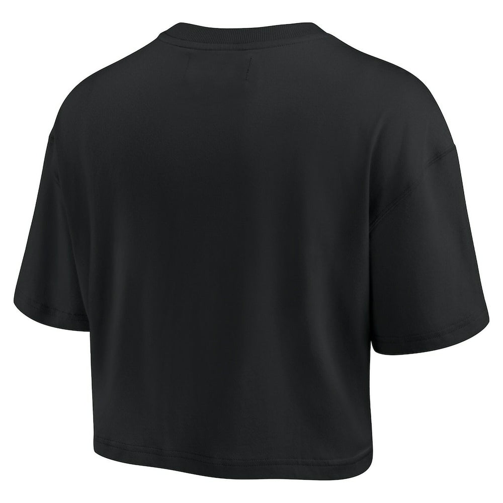 Golden State Warriors Women's Elements Super Soft Boxy Cropped T-Shirt Black - Fanatics outlet