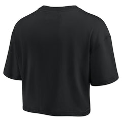 Golden State Warriors Women's Elements Super Soft Boxy Cropped T-Shirt Black - Fanatics outlet