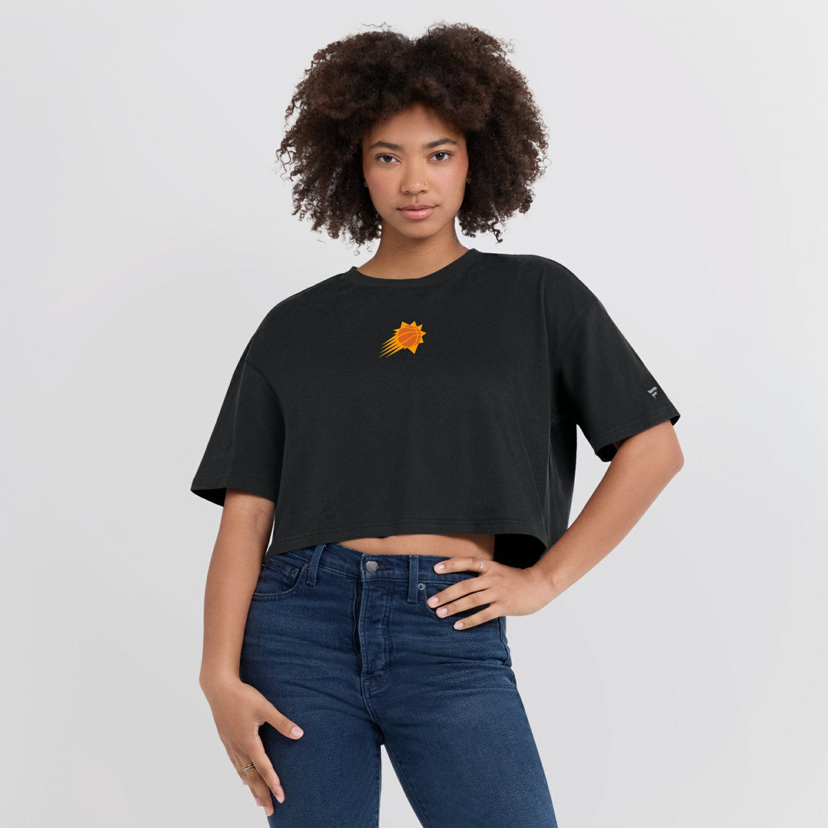 Phoenix Suns Women's Elements Super Soft Boxy Cropped T-Shirt Black - Fanatics