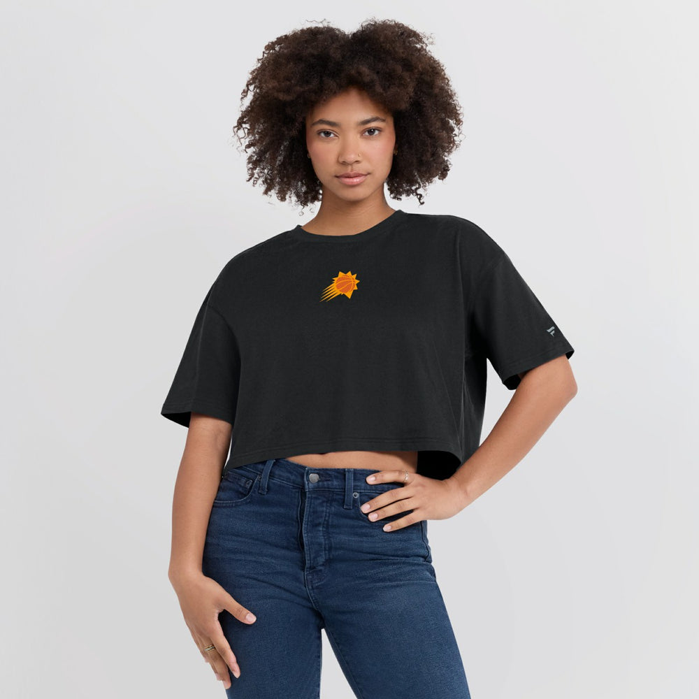 Phoenix Suns Women's Elements Super Soft Boxy Cropped T-Shirt Black - Fanatics