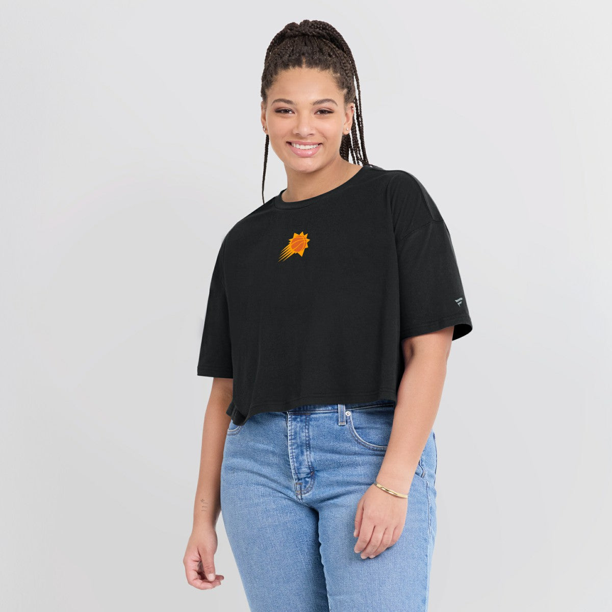 Phoenix Suns Women's Elements Super Soft Boxy Cropped T-Shirt Black - Fanatics