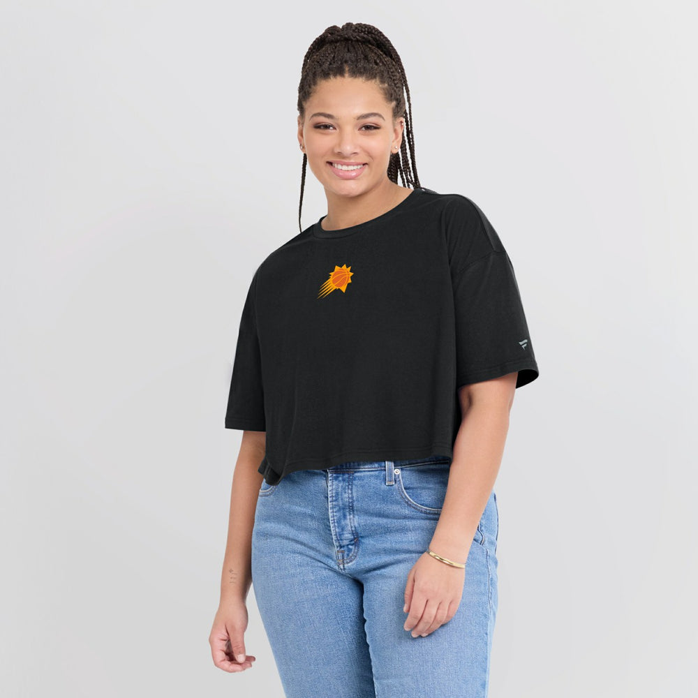 Phoenix Suns Women's Elements Super Soft Boxy Cropped T-Shirt Black - Fanatics