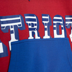 New England Patriots Big & Tall Big Face Pullover Hoodie - Red/Navy Hoodies