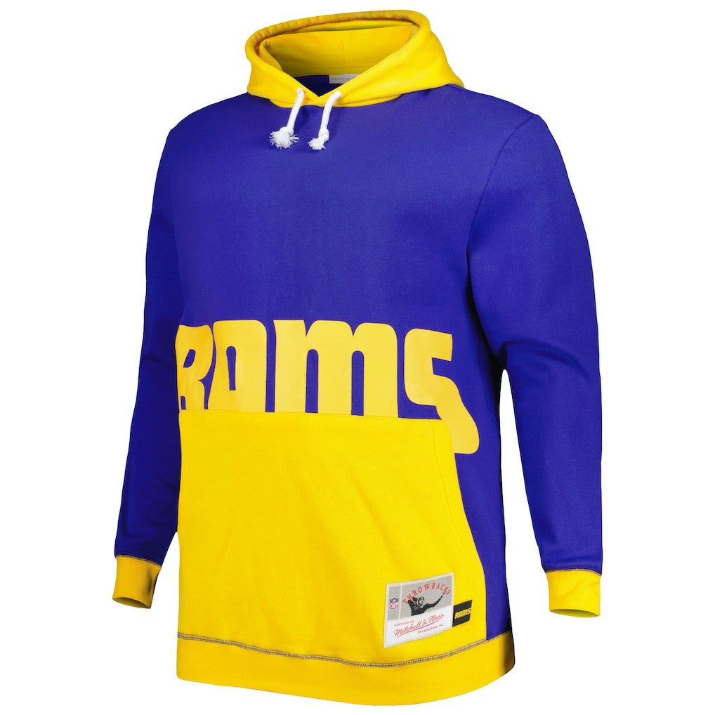 Los Angeles Rams Big & Tall Big Face Pullover Hoodie - Royal/Gold Hoodies