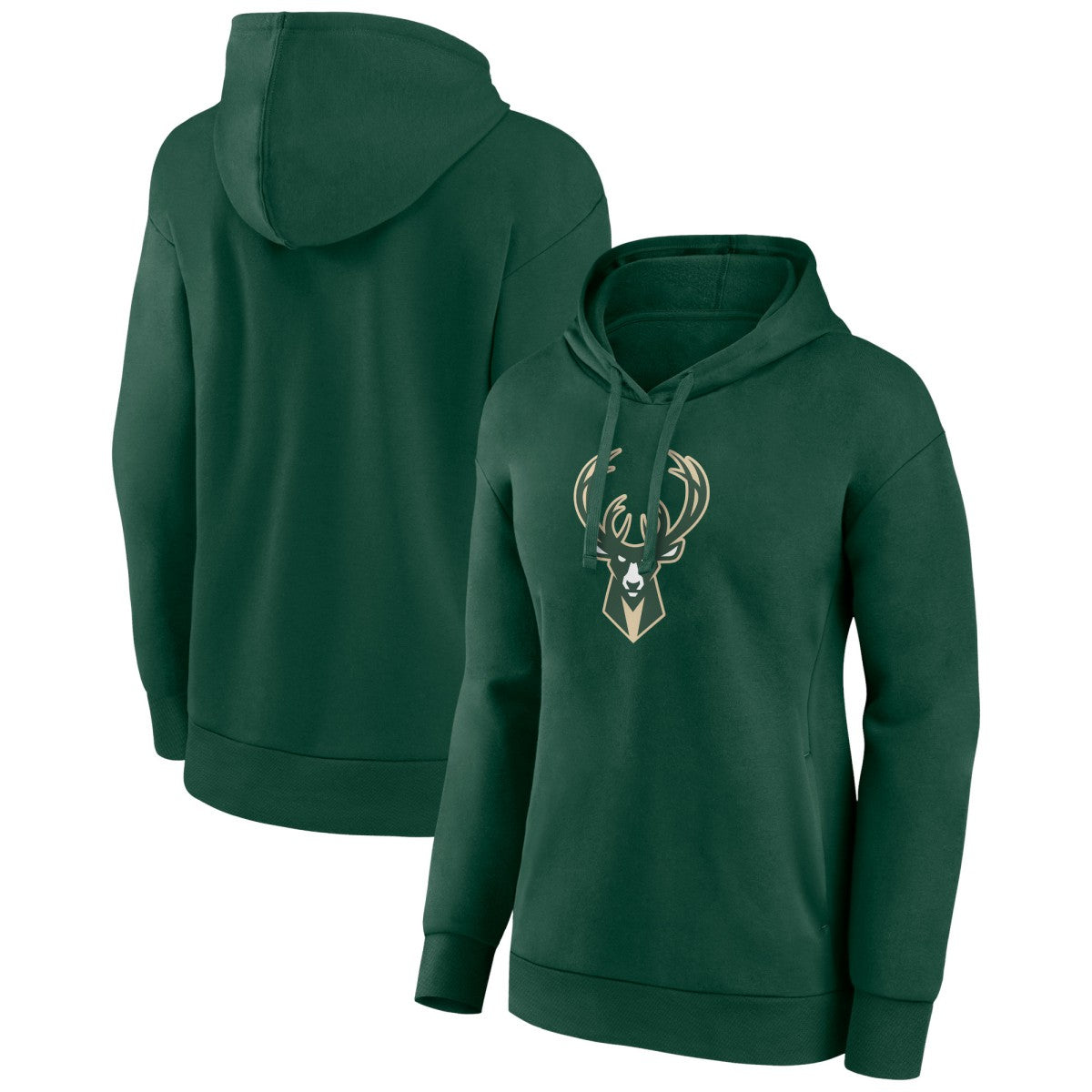 Milwaukee Bucks Women's Team Primary Logo Pullover Hoodie Hunter Green outlet